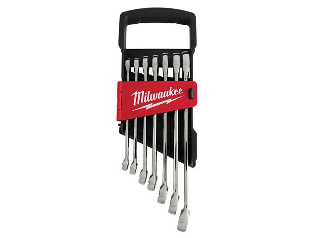 Milwaukee Hand Tools MAX BITE™ Ratcheting Metric Combination Spanner Set, 7 Piece